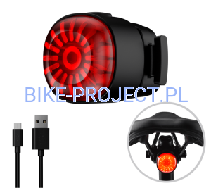 LAMPA TYŁ PROX MIRA COB LED 80Lm, 400mAh, BRAKE, AUTO, SAFE, MEMORY MODE, USB-C