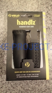 VELO Comfort chwyty, ze skóry naturalnej, czarne 127/92mm