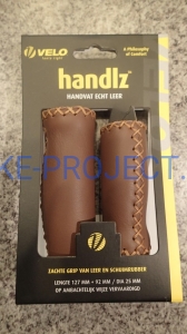 VELO Comfort chwyty, ze skóry naturalnej, brązowe 127/92mm