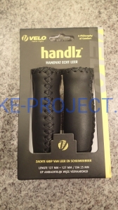 VELO Comfort chwyty, ze skóry naturalnej, czarne 127mm